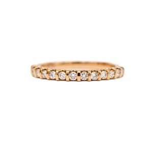 14k Rose Gold Bar Set Diamond Wedding Ring